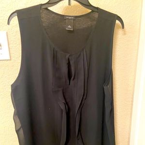 Ann Taylor, black blouse with a clip on the front